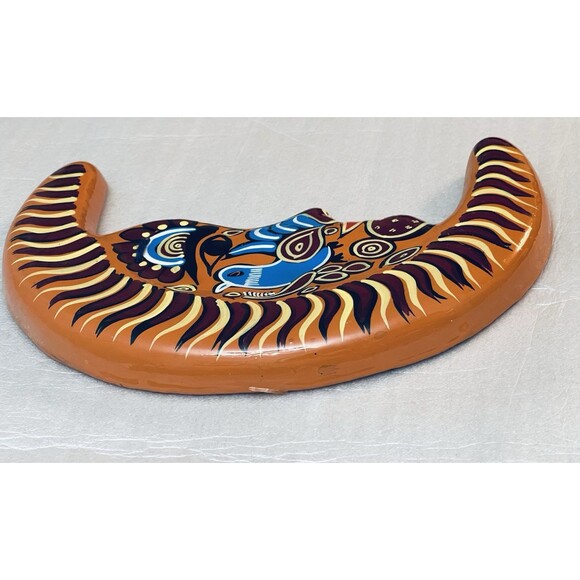 Talavera Moon Face Wall Art – 8.5"x6" Hand Painted Mexican Pottery Folk Decor - Picture 3 of 7